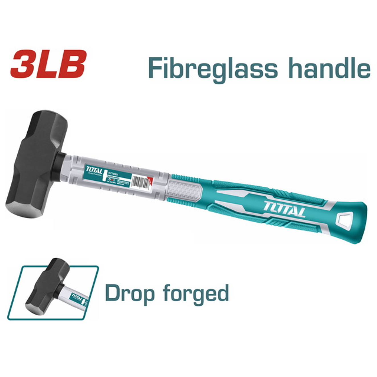 Porra 3Lb Hierro Mango Fibra De Vidrio Super Select Total Tht79036