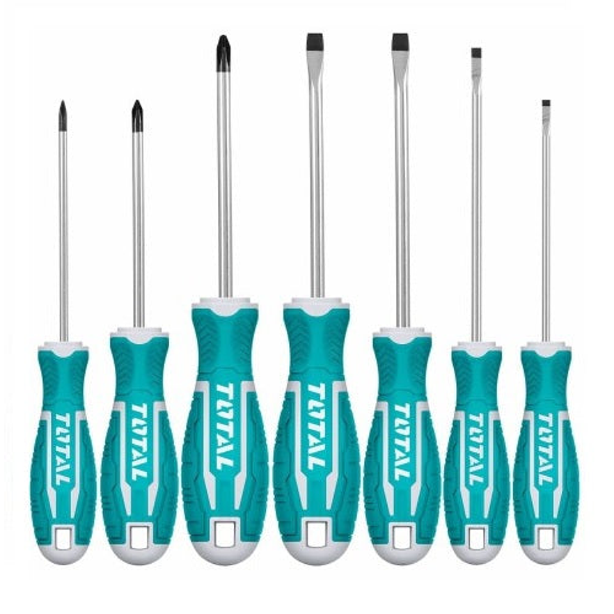 Destornillador Cromo Vanadium Juego X 7 Pzs Super Select Total Tht2506072