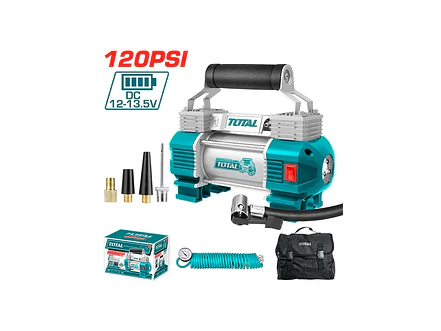 Compresor de Aire Doble Pistón 12V TOTAL TTAC2506 120PSI Profesional - Envío a todo Colombia | aztools.co
