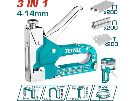 Grapadora Tapiceria 3 En 1 Fuerza Ajustable 4 - 14 Mm Total Tht31143 - Envío a todo Colombia | aztools.co