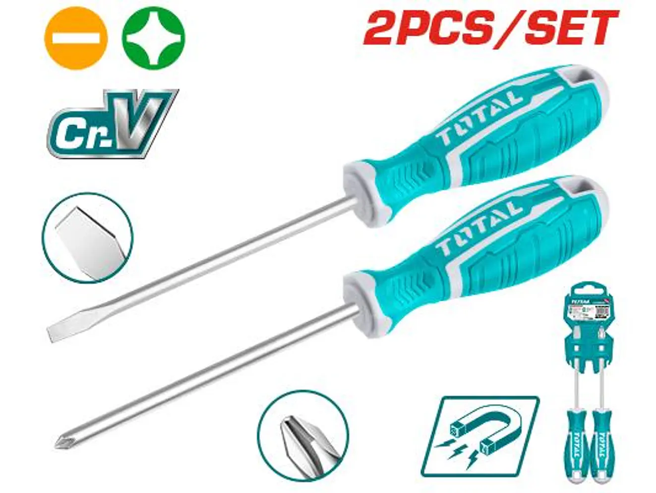 Destornillador Pala Y Estria Juego X 2 Pzs Super Select Total Tht250201 - Envío a todo Colombia | aztools.co