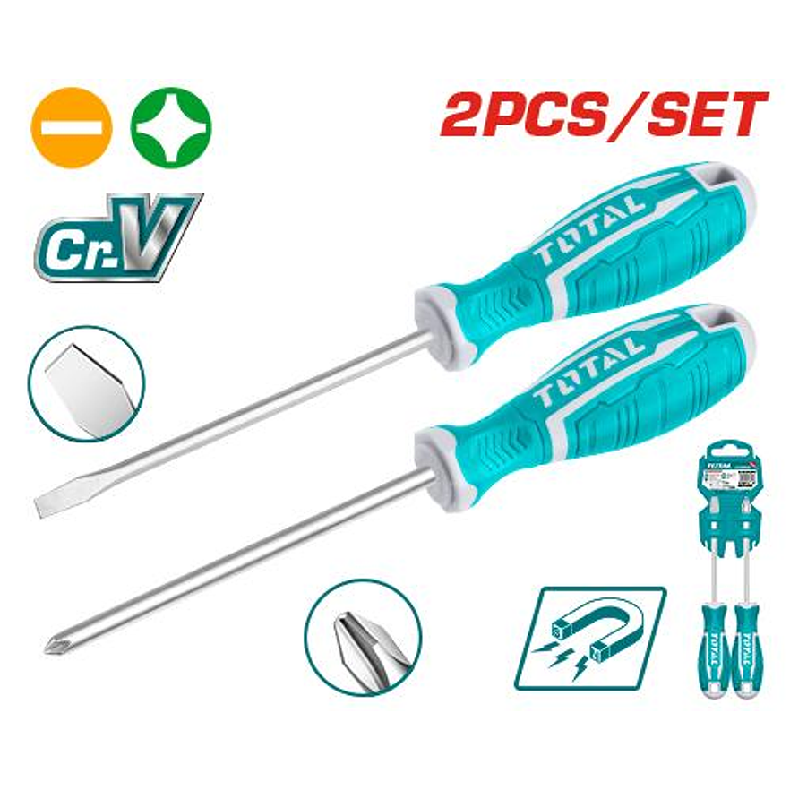 Destornillador Pala Y Estria Juego X 2 Pzs Super Select Total Tht250201