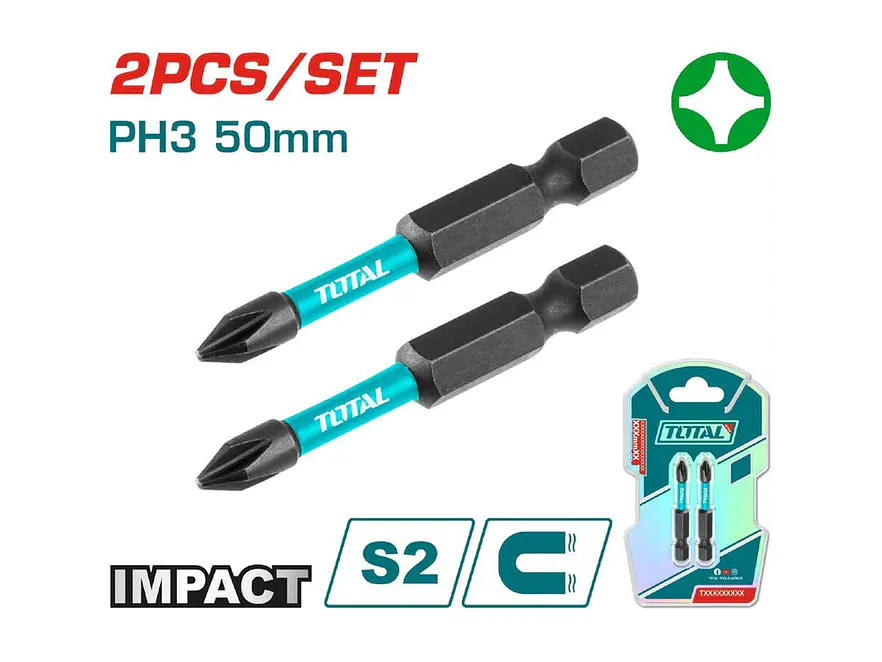 Puntas Taladro Doble Imantada 50Mm + + Juego X 2 Pzs Industrial Super Total Tacim71Ph350 - Envío a todo Colombia | aztools.co