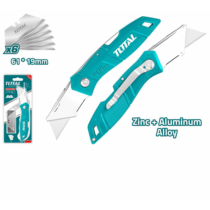 Bisturi Navaja 19X 61Mm Industrial Incluye 6 Hojas De Repuesto Super Total Tht5136236