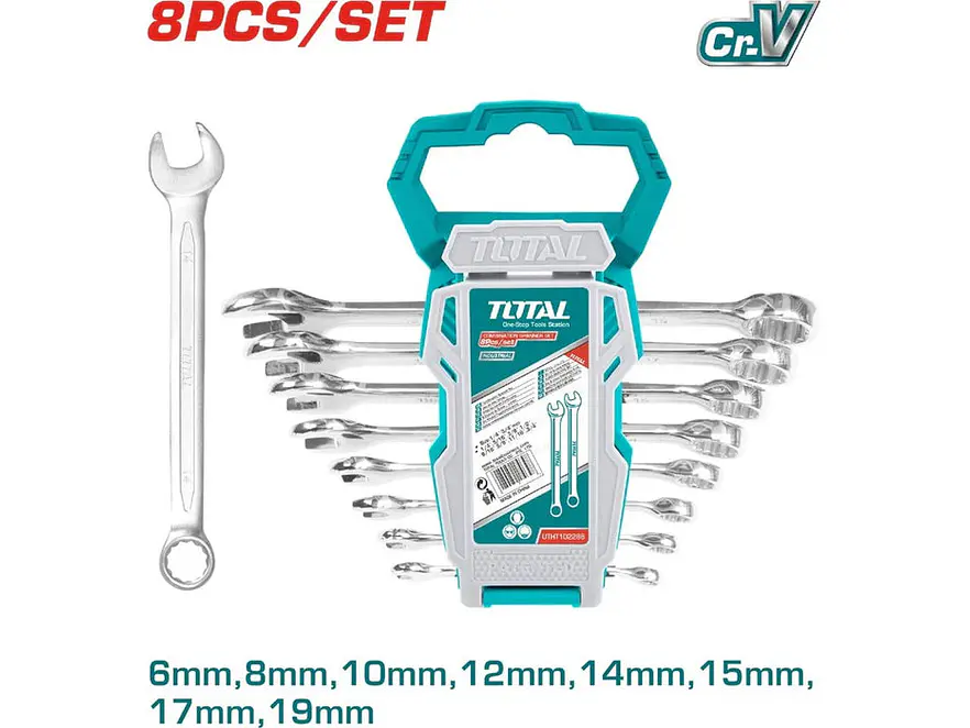 Llave Mixta 6 - 19 Mm Juego X 8 Pzs Industrial Super Total Tht102286 - Envío a todo Colombia | aztools.co