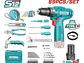 Kit de Herramientas 89 Piezas TOTAL THKTHP10892 + Taladro Inalámbrico 3/8