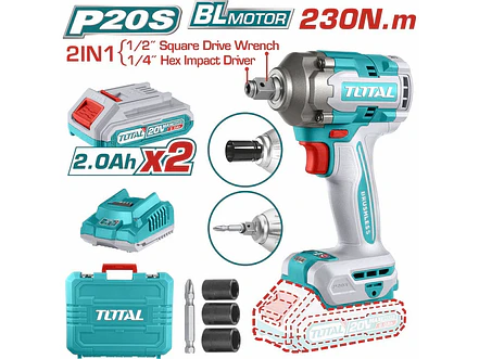 Pistola Impacto 20V 230 N.M Incluye 2 Baterias 1 Cargador Copas De 171921 Y Punta Destornillador TotalUtiwli20236 - Envío a todo Colombia | aztools.co