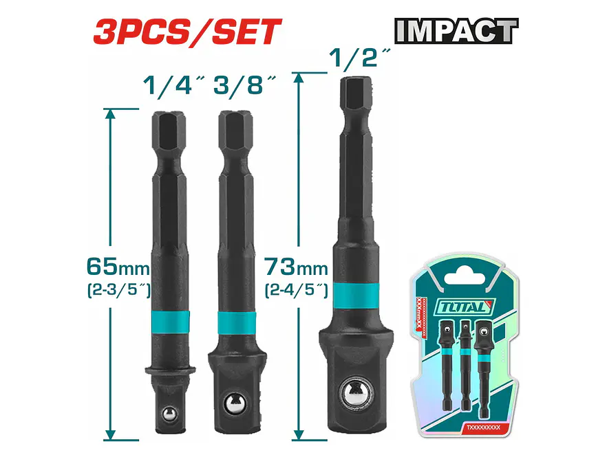 Punta Extension Magnetica Para Taladro X 3Pcs 1/4-3/8-1/2 Total Tac273651 - Envío a todo Colombia | aztools.co