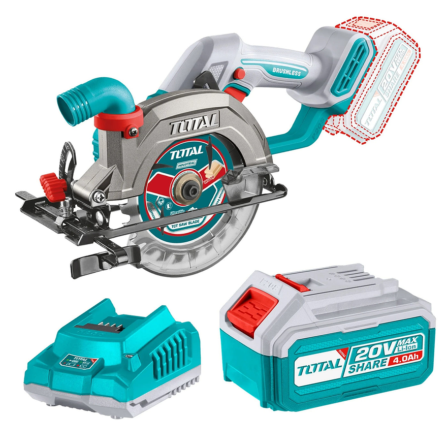 Sierra Circular Inalambrica 5-1/2 Incluye Bateria 4.0Ah Y Cargador Industrial Super Total Utsli14021 - Envío a todo Colombia | aztools.co