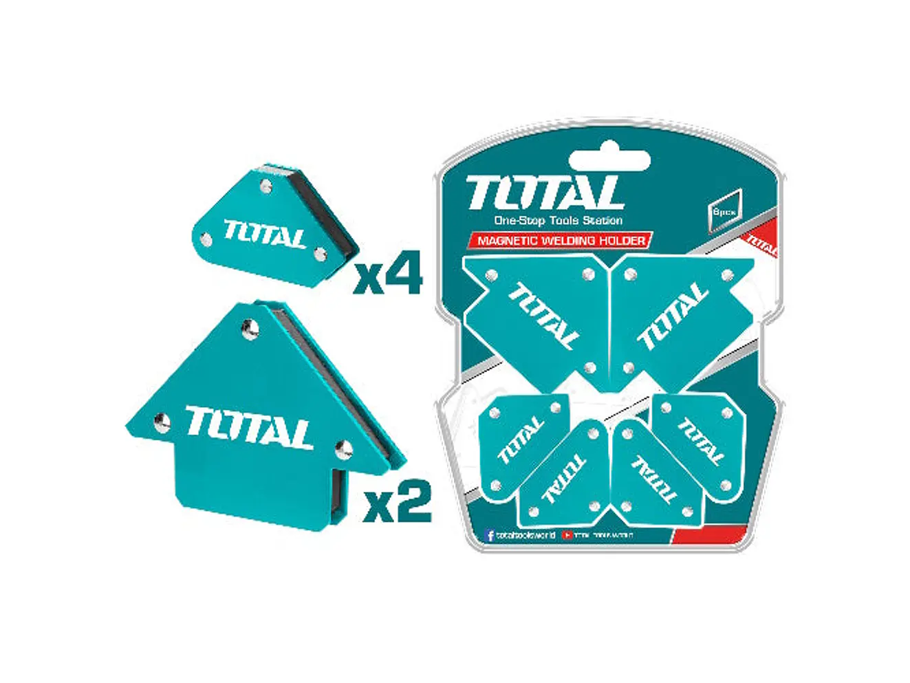 Juego de Escuadras Magnéticas para Soldar TOTAL 6 Pzs 10-25 lbs - TAMWH6002 - Envío a todo Colombia | aztools.co