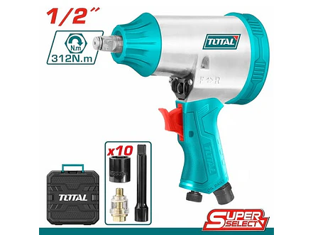 Pistola Impacto 1/2 Neumatica Incluye 10 Copas Caja Plastica Super Select Total Tat41125 - Envío a todo Colombia | aztools.co