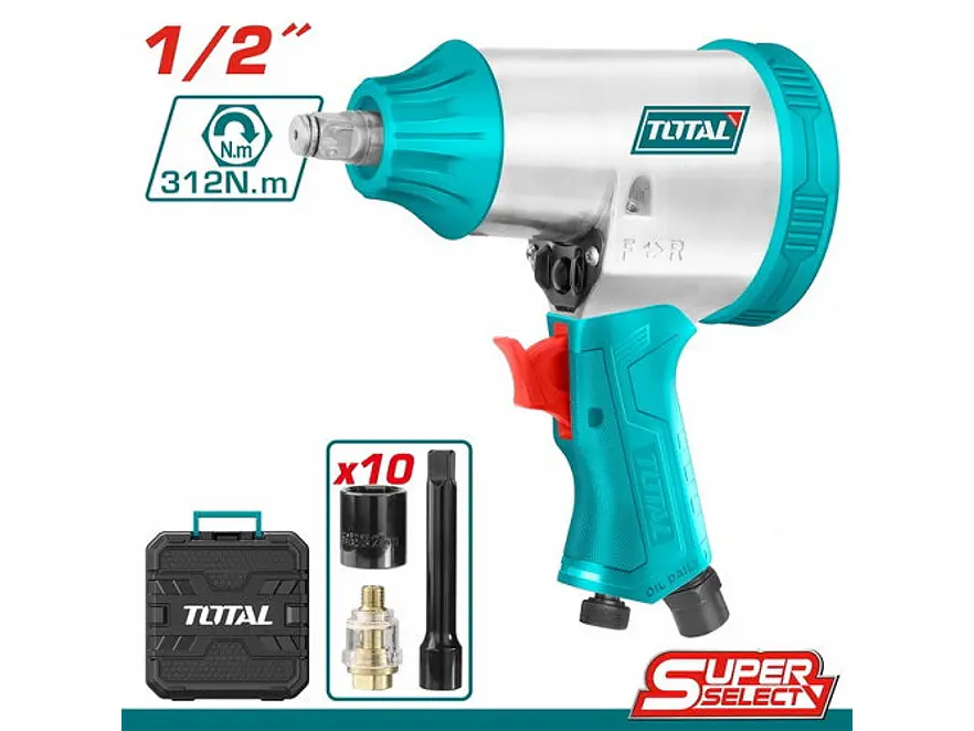 Pistola Impacto 1/2 Neumatica Incluye 10 Copas Caja Plastica Super Select Total Tat41125 - Envío a todo Colombia | aztools.co