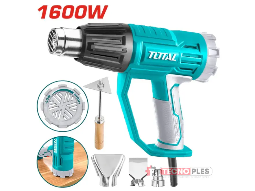 Pistola de Calor Industrial TOTAL UTB16045 1600W Temperatura Ajustable - Envío a todo Colombia | aztools.co