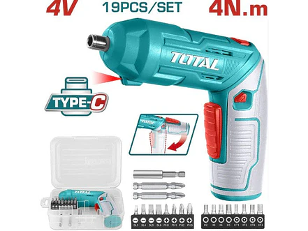 Atornillador Inalámbrico 4V TOTAL TSDLI0442 Kit 18 Puntas + Estuche - Foto 1 | aztools.co