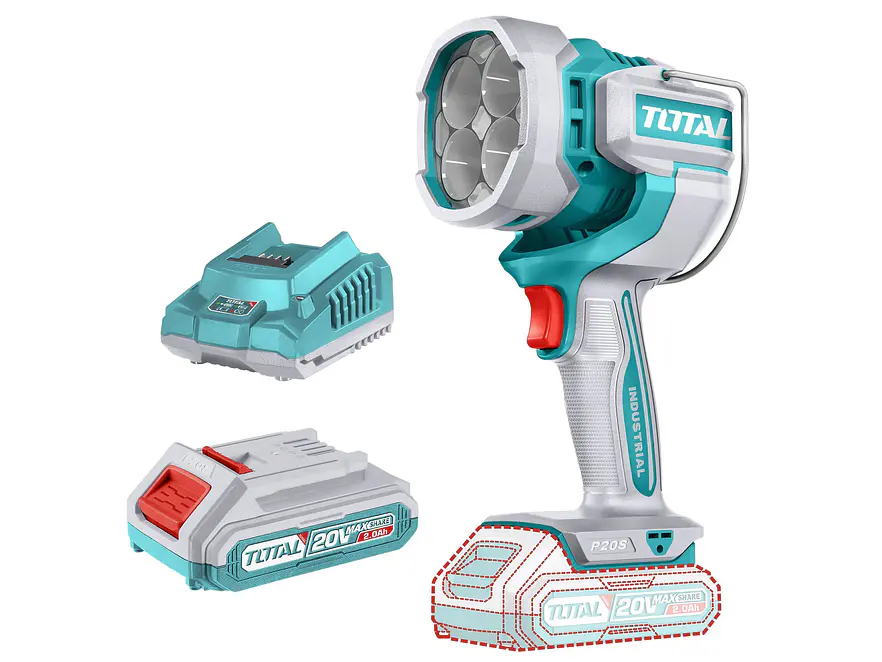 Lampara De Trabajo Inalambrica 2000 Lumenes 20V Incluye Bateria 2,0Ah Y Cargador Industrial Super Total Utwli20881 - Envío a todo Colombia | aztools.co