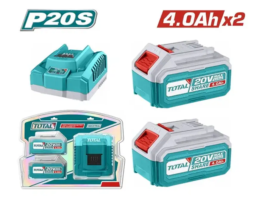 Kit De 2 Baterias 4,0Ah + Cargador De 20V Industrial Super Total Utfbcpk1424 - Envío a todo Colombia | aztools.co