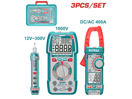 Kit Medidor De Corriente Digital Incluye Probador - Tester - Pinza Super Total Tos24067 - Envío a todo Colombia | aztools.co