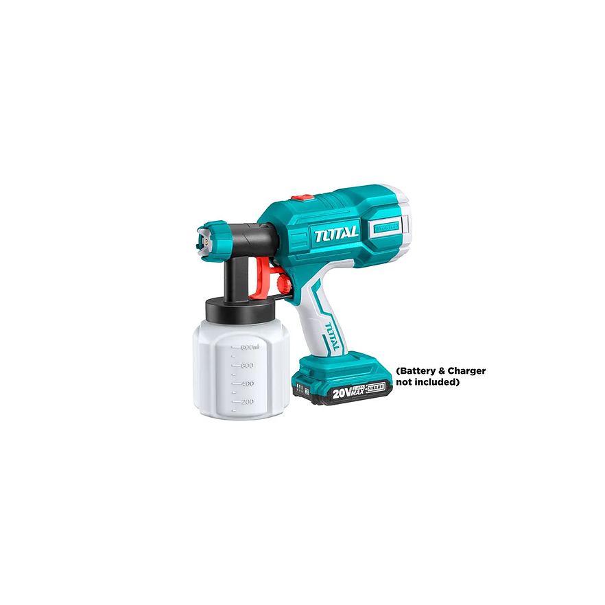 Pistola Pintar Inalambrica 800Ml 20V Bateria Y Cargador No Incluido Total Tsgli2001
