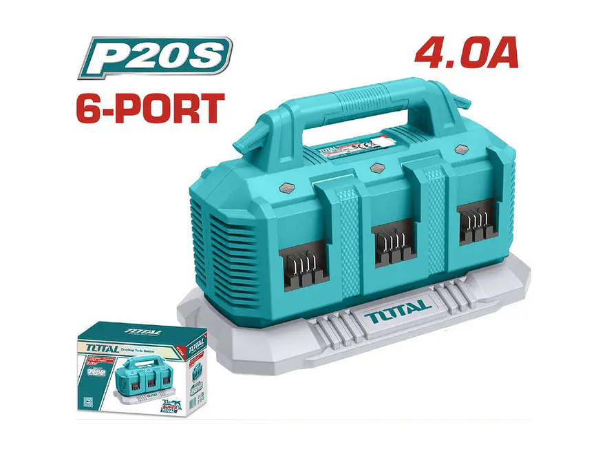 Cargador Inteligente De 6 Puertos Para Baterias 20V Industrial Super Total Utfcli2064 - Envío a todo Colombia | aztools.co