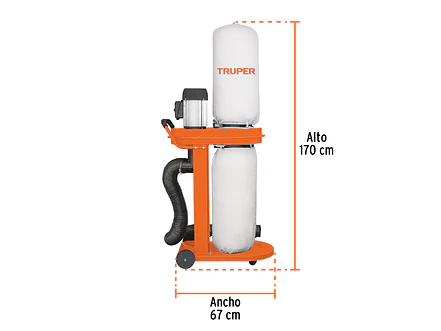 Colector de Polvo Truper 103164 con Motor de 1 HP (750 W) - Foto 3 | aztools.co