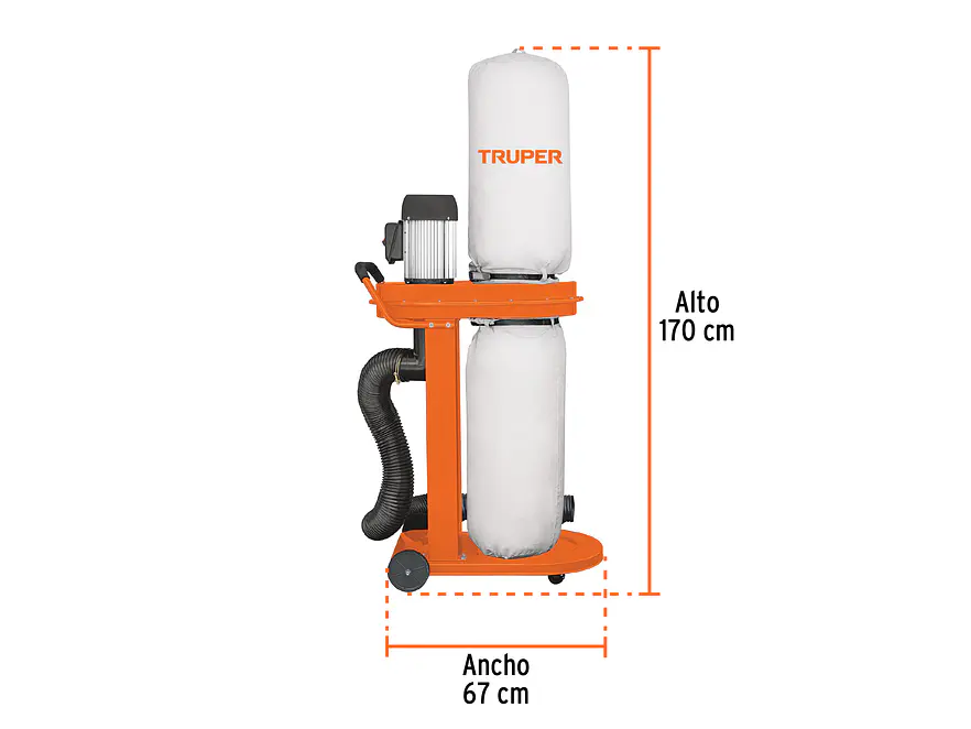 Colector de Polvo Truper 103164 con Motor de 1 HP (750 W) - Foto 3 | aztools.co