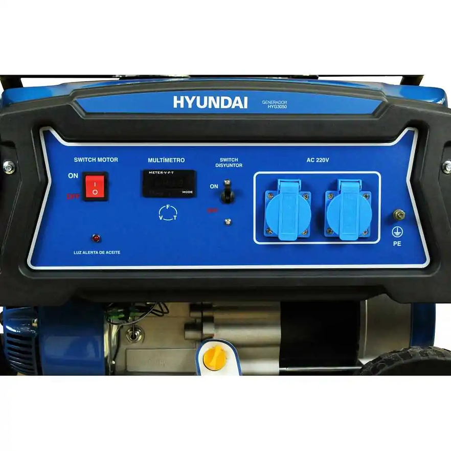 Planta Eléctrica Hyundai HYDG3050E, 2500W, a Gasolina Monofásica 3