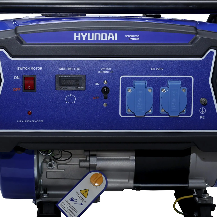 Planta Eléctrica Hyundai HYDG4050E, 3000W, a Gasolina Monofásica 2