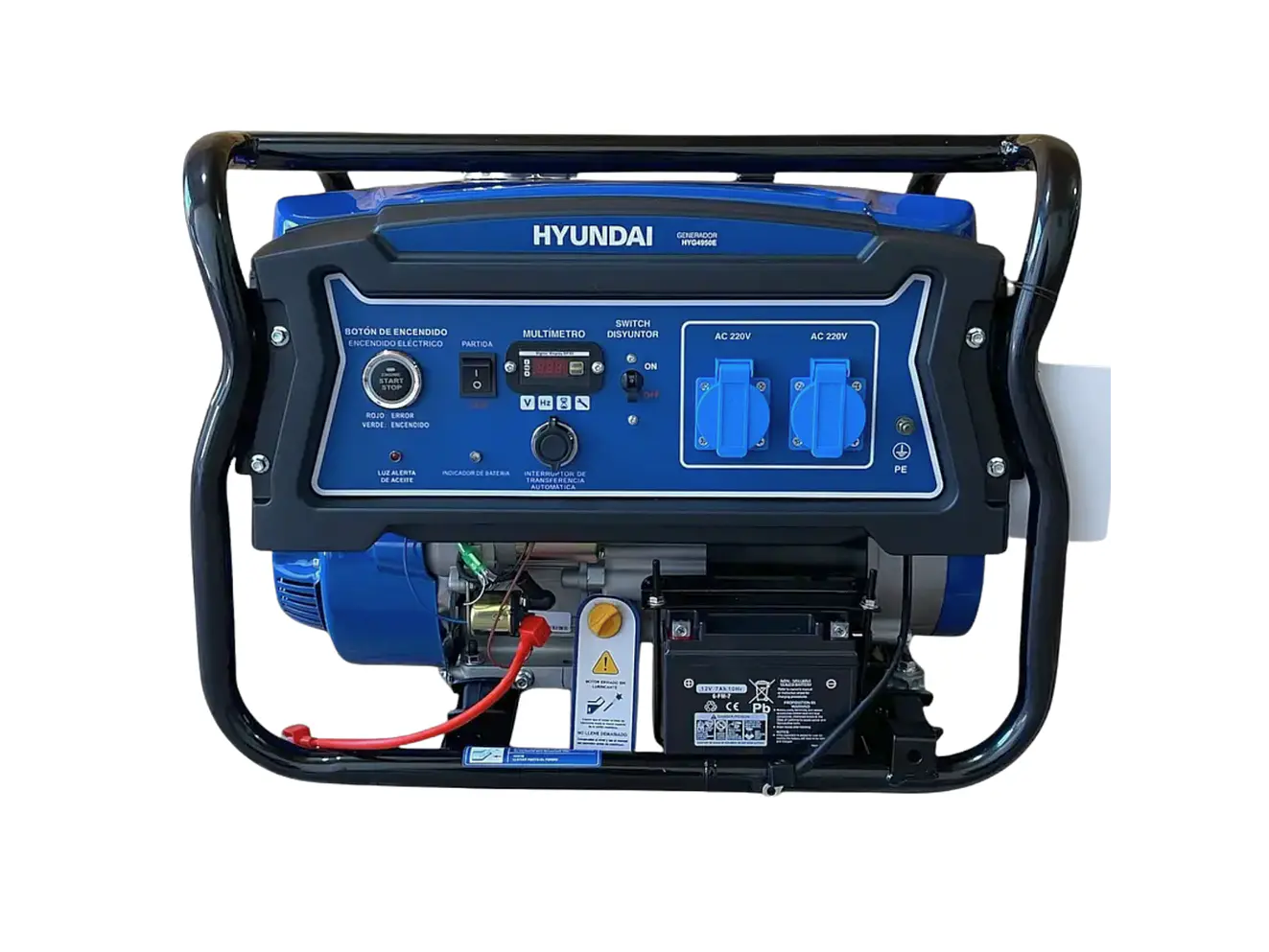 Planta Eléctrica Hyundai HYDG4950E 4.545watts, 4.000W continuo a Gasolina Monofásica 110/220v - Foto 1 | aztools.co