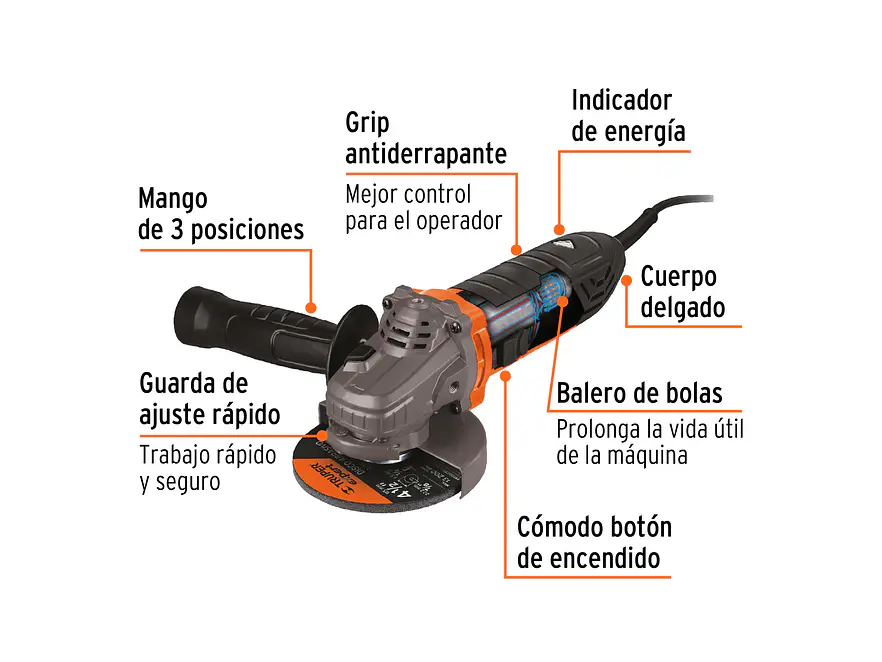 Pulidora Angular ERGO Truper 13935, 4-1/2