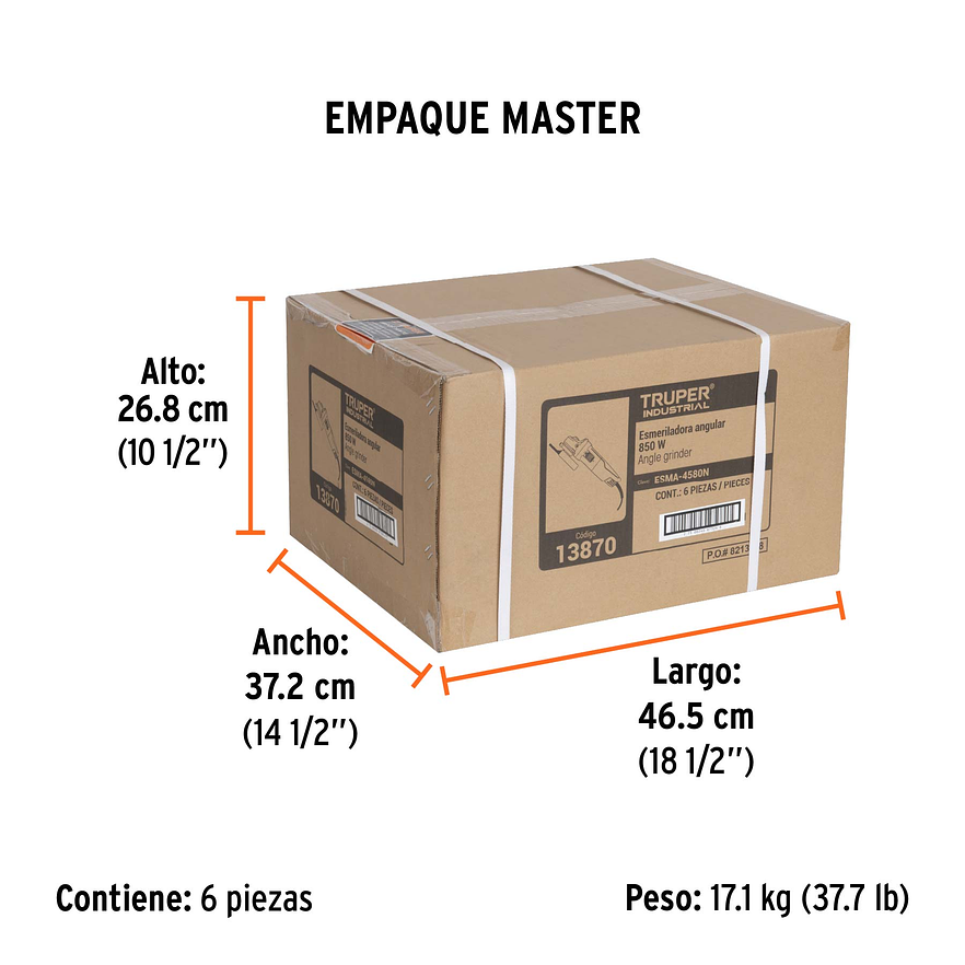 Pulidora Angular Industrial Truper 13870, 4-1/2