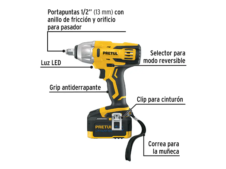 Llave de Impacto Pretul 28268, 1/2