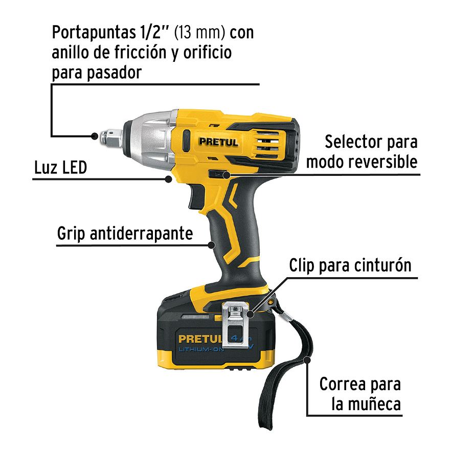 Llave de Impacto Pretul 28268, 1/2
