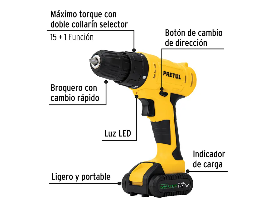 Kit Taladro Pretul 27120, 3/8