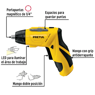 Destornillador de Dos Posiciones Pretul 26402, 3.6V