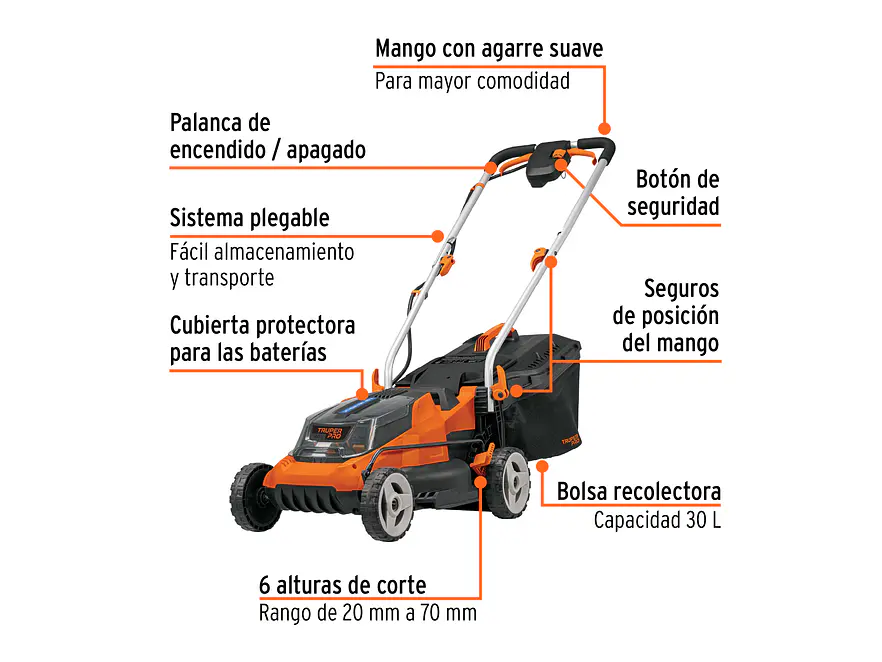 Podadora Inalámbrica Truper 103245, 40V, 2 Baterías 4Ah - Foto 2 | aztools.co