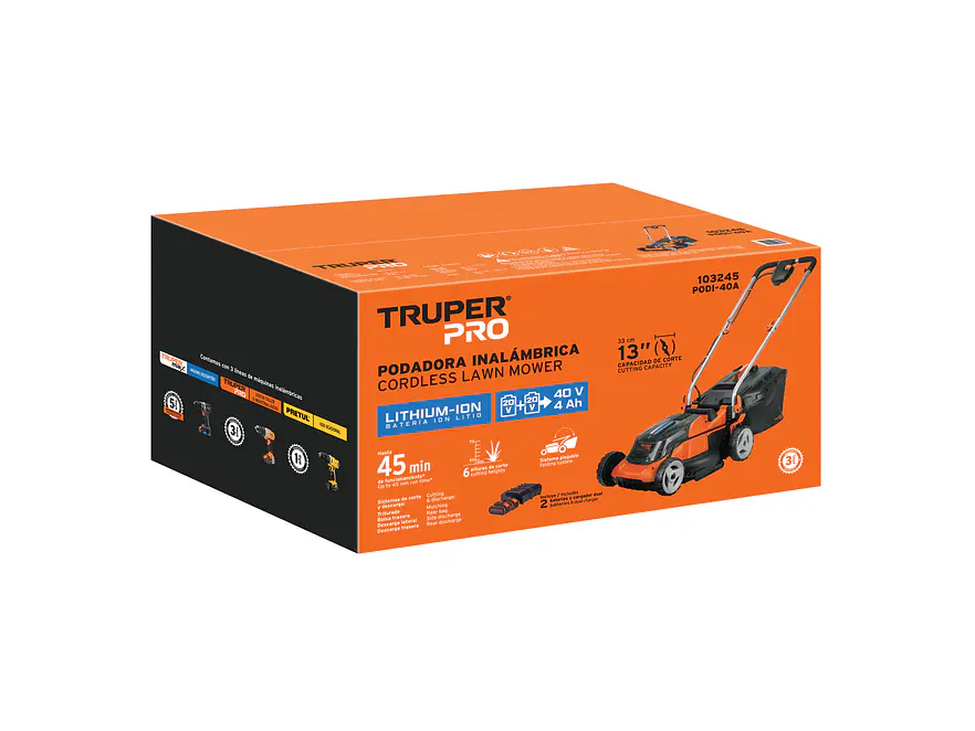 Podadora Inalámbrica Truper 103245, 40V, 2 Baterías 4Ah - Foto 4 | aztools.co