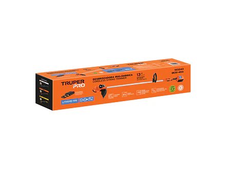 Guadaña Inalámbrica Truper 103243, 40V, 2 Baterías 2Ah - Foto 3 | aztools.co