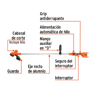 Guadaña Inalámbrica Truper 103554, 40V, Sin Accesorios