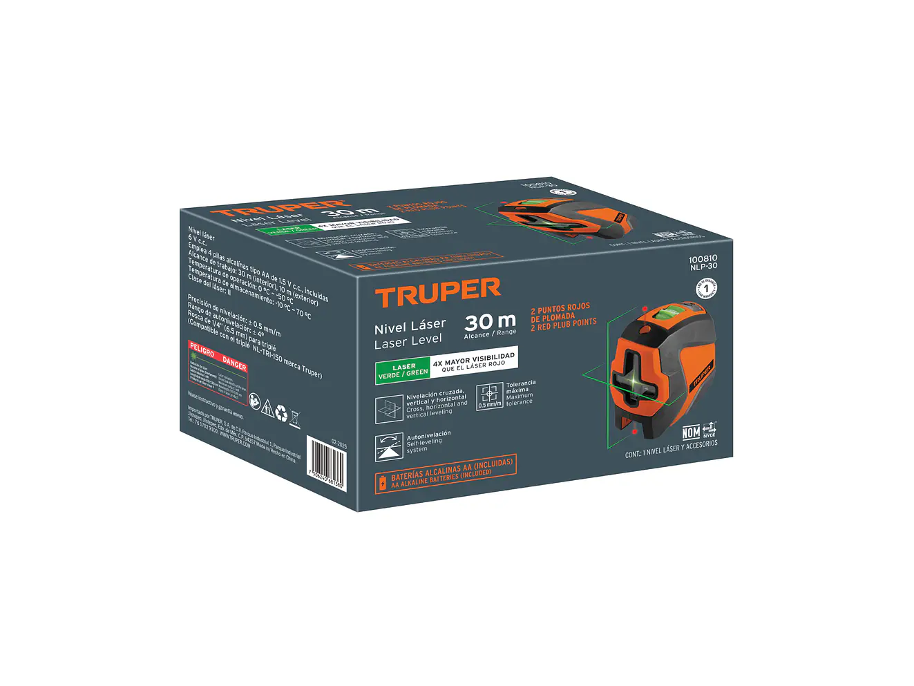 Nivel Láser Verde Truper 100810, con Plomada, Alcance 30 m - Foto 6 | aztools.co