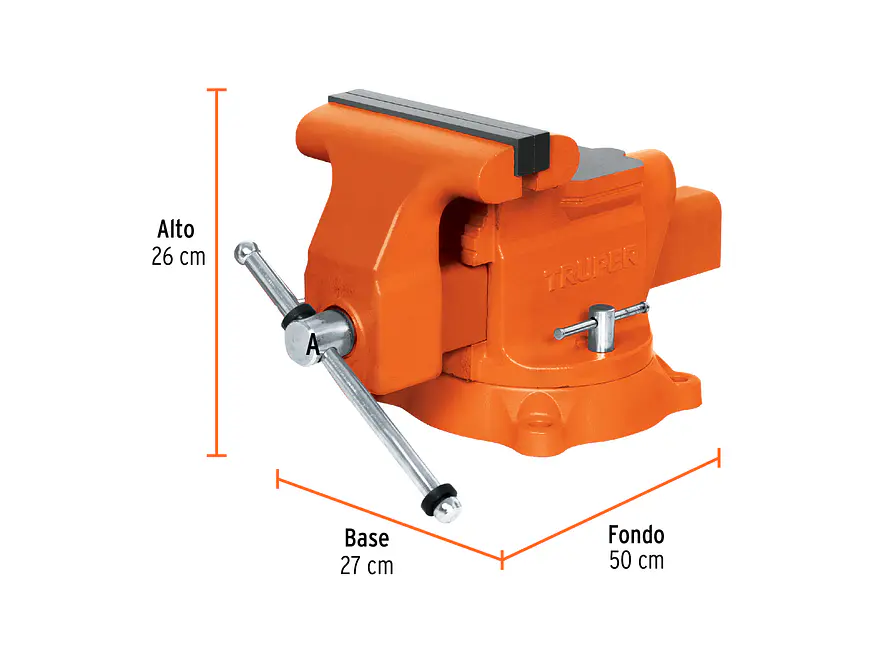 Prensa de banco industrial 8' Truper 18595, acero  - Foto 2 | aztools.co