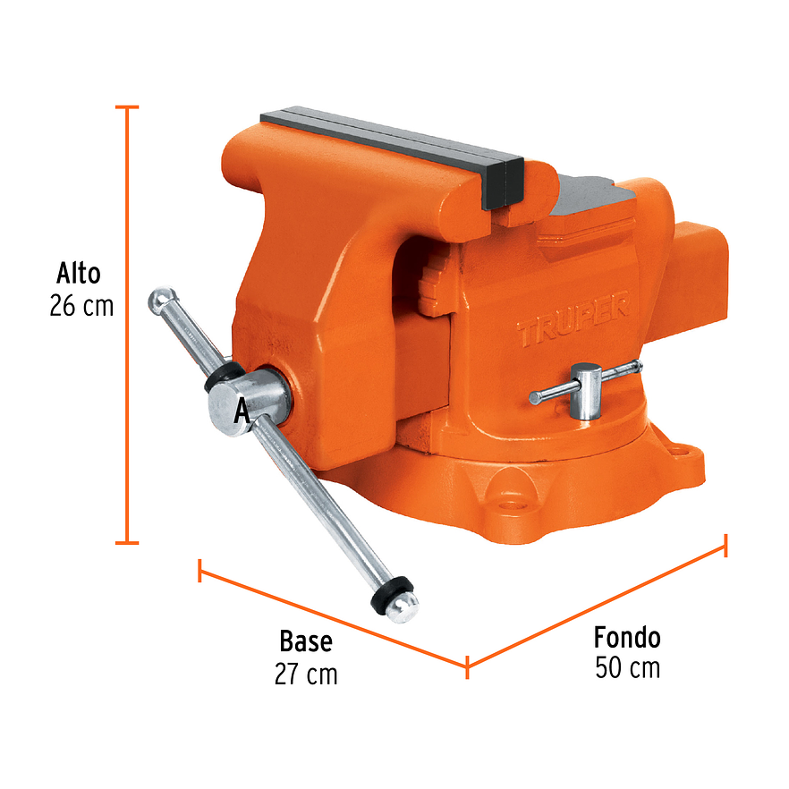 Prensa de banco industrial 8' Truper 18595, acero  2
