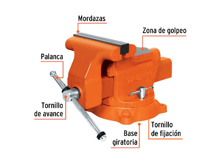 Prensa de banco industrial 8' Truper 18595, acero  - Foto 3 | aztools.co