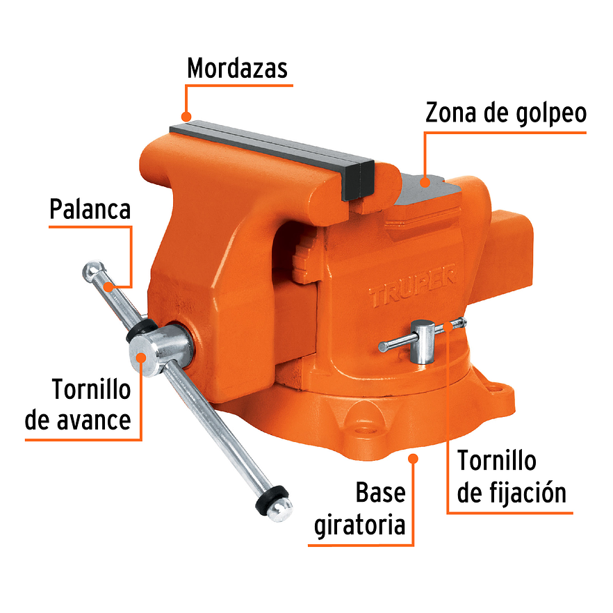Prensa de banco industrial 8' Truper 18595, acero  3