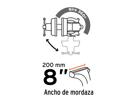 Prensa de banco industrial 8' Truper 18595, acero  - Foto 4 | aztools.co