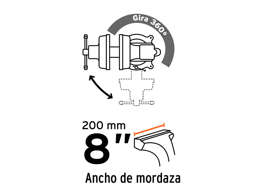 Prensa de banco industrial 8' Truper 18595, acero  - Foto 4 | aztools.co