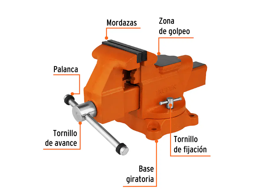 Prensa de banco industrial 5' Truper 18593, acero  - Foto 3 | aztools.co