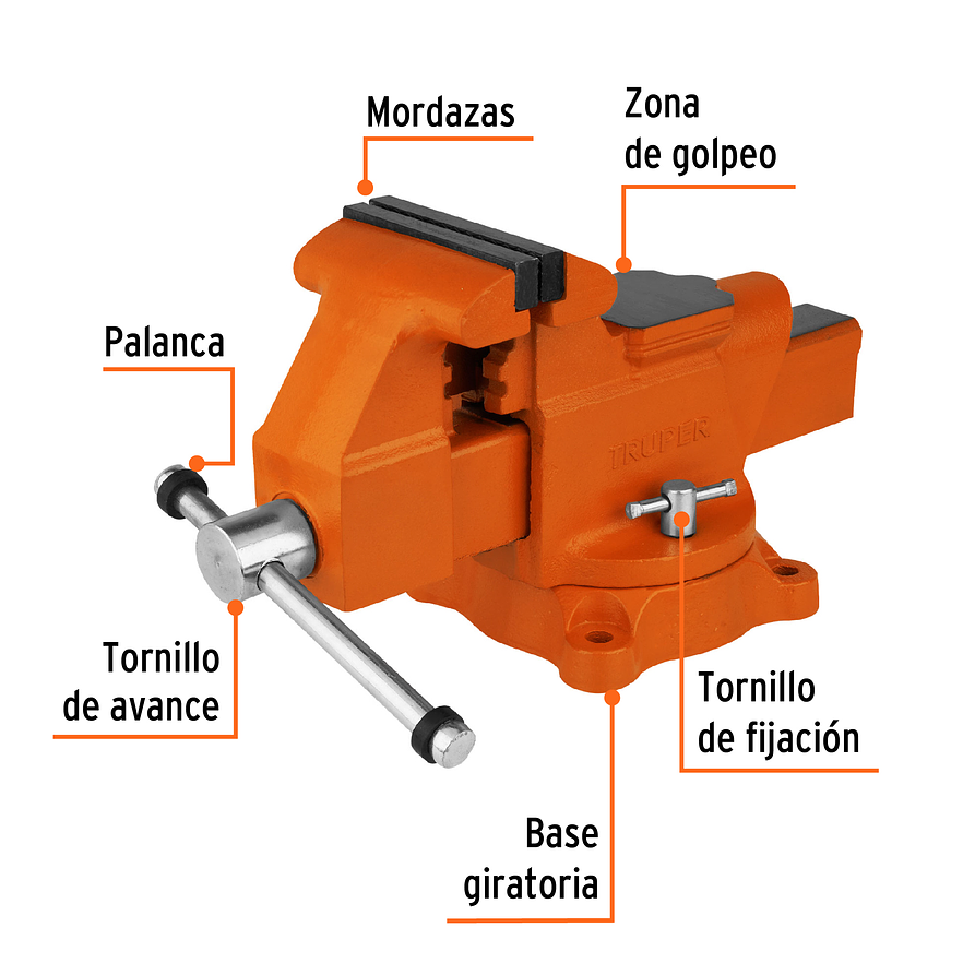 Prensa de banco industrial 5' Truper 18593, acero  3