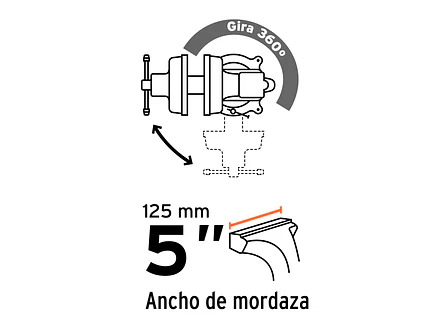 Prensa de banco industrial 5' Truper 18593, acero  - Foto 4 | aztools.co