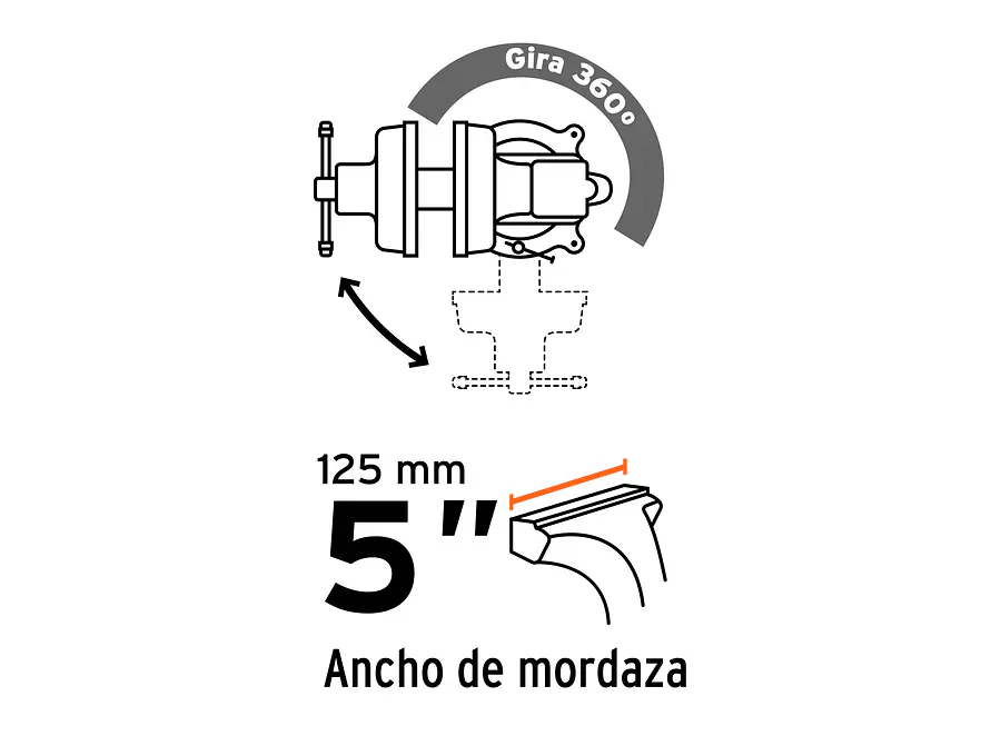 Prensa de banco industrial 5' Truper 18593, acero  - Foto 4 | aztools.co