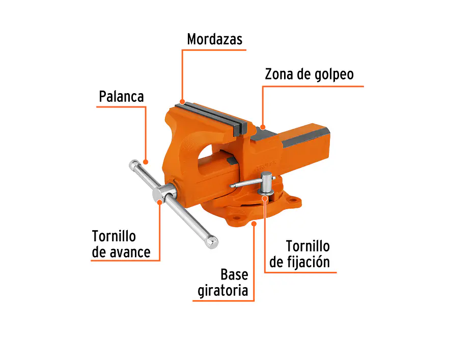 Prensa de banco tipo Europeo Truper 100240, hierro nodular, 5'